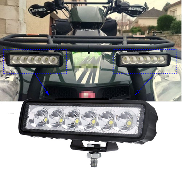 ECAHAYAKU 2pcs 6inch 18W LED Work Light bar Flood spot Beam For Truck Jeep Motorcycles Offroad 4x4 ATV SUV UAZ Car Fog Light