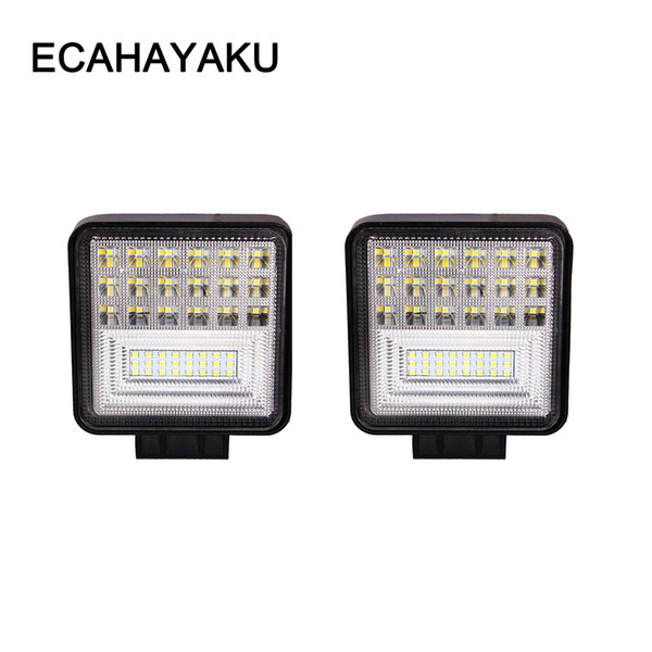 ECAHAYAKU 2pcs 4 inch LED Work Light Bar 126W Combo Beam 12V 24V Off-Road 4WD ATV UTV UAZ UTE Motorbike Boat Car styling