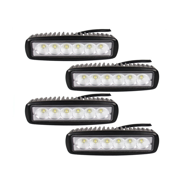 ECAHAYAKU 4pcs 18W 6inch DRL Led Work Light Bar Spot Flood Beam Motorcycle Offroad SUV 4x4 ATV Daytime Running Lights 12 24V 6000K