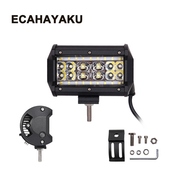 ECAHAYAKU 2pcs 5 inch 90W combo beam LED Work Light Bar for Tractor Boat Off-Road 4WD 4x4 Truck ATV 12V 24v car styling