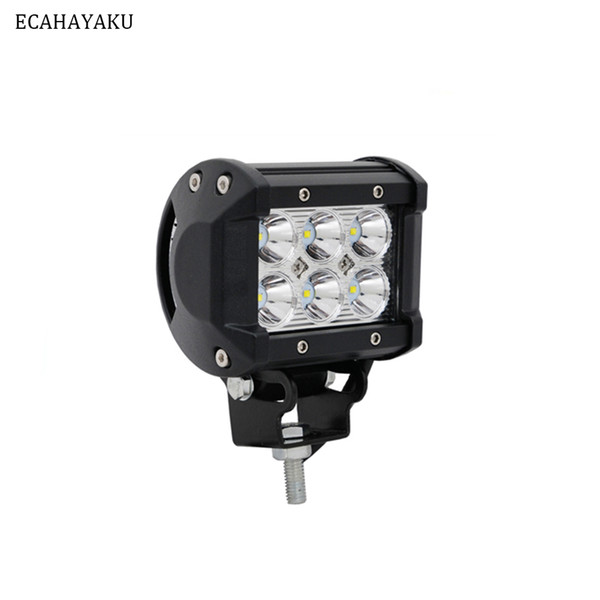 ECAHAYAKU 1pcs 4inch 12V 18W led work light bar off-road driving car 4x4 LED tractor truck driving lights fog work lamp