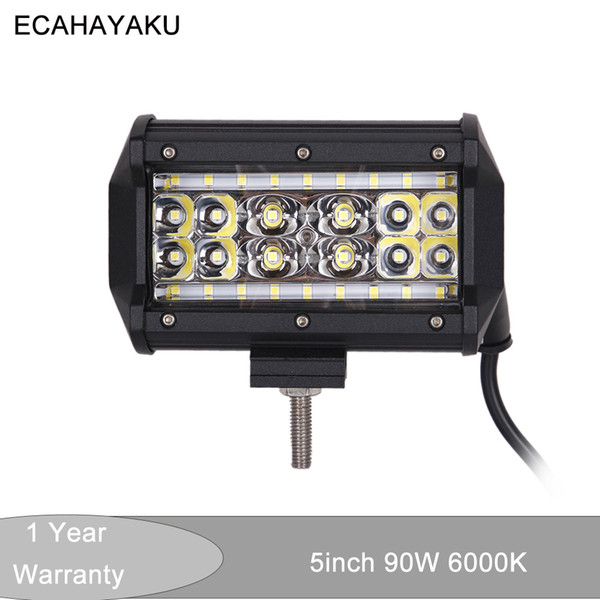 5inch 90W LED Car Work Light Bar Quad Light for 12V 24V Motorcycle Truck Trailer Off Rroad SUV 4X4 ATV 4WD Work Lamp