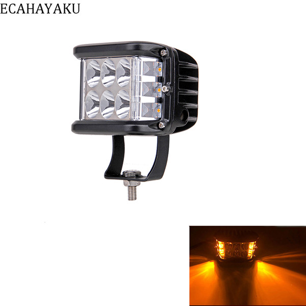 1Pcs Dually 4Inch 60W Led Cubes Amber Dually Side Shooter Warn Strobe Led Pods Lights Waterproof Off Road Driving Fog Light Bar