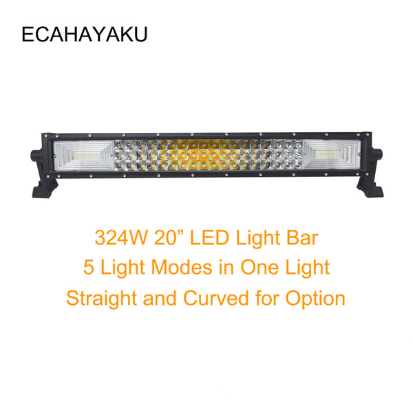 ECAHAYAKU 5 light modes 20 inch led work light bar offroad led fog driving light for truck utv atv suv car combo beam