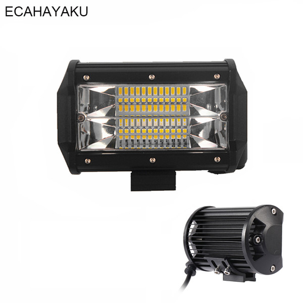 ECAHAYAKU 5 inch 72w LED light work bar flood beam Driving for Off-Road auto 4WD 4x4 SUV motorcycle 12V 24V car fog lamp