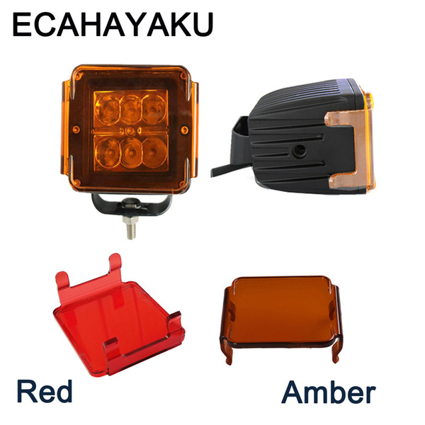 ECAHAYAKU 2pcs 3 INCH 18W Square Flood Spot LED Work Light 12V 24V Off-Road beam driving lights with cover for Truck Car styling