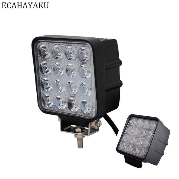 ECAHAYAKU 2pcs 48W 4 inch LED Work Light spot Flood Driving fog Lamp for Truck Trailer ATV SUV Off-road Boat 12V 24V 4x4