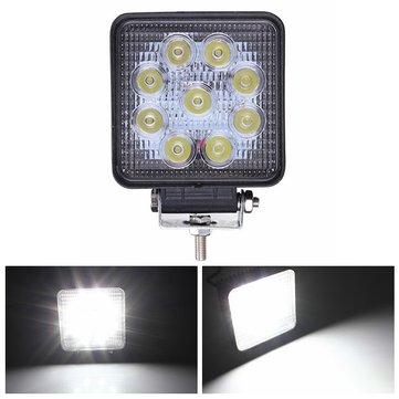 ECAHAYAKU 1x 4 inch Square 27W LED Work Light bar Spot/Flood For 4x4 Off road ATV Truck Tractor Motorcycle Driving Fog Lights