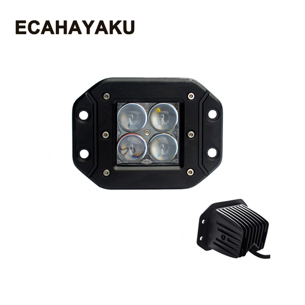 ECAHAYAKU 2PCS 20W 4D LED Work Light Bar Flush Mount Cube Pods Offroad Driving fog lights for ATV 4x4 4WD Truck Motorcycle Boat