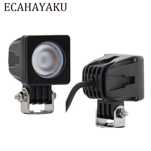 ECAHAYAKU 2pcs 10w 2 inch square LED Work Light Offroad Car Auto Truck ATV Motorcycle Trailer 4WD Pickup 4X4 Headlight Driving Fog Lamp