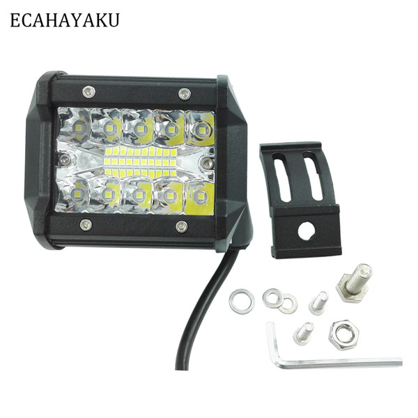 ECAHAYAKU 2pcs 4inch LED Work Light Bar 60W Beam 12V 24V Off-Road 4WD 4x4 ATV UTV UAZ Motorcycle truck Boat driving lights