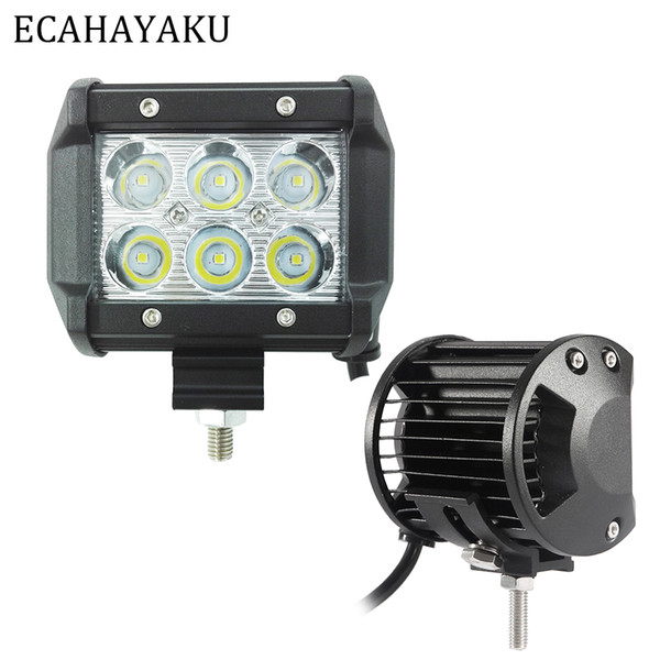 ECAHAYAKU 4PCS 4inch 18W 6000K 1260lm LED Work Light Bar for Motorcycle Tractor Boat Off-Road 4WD 4x4 Truck SUV ATV Spot 12v 24v