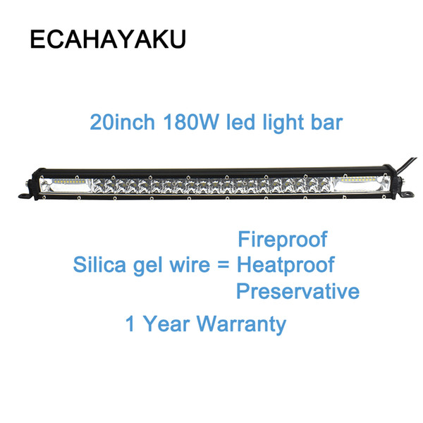 ECAHAYAKU 2-Row 21inch LED Light Bar Offroad Combo beam 180w slim Led Work Light Bar for Truck Car SUV 4x4 4WD 12v jeep