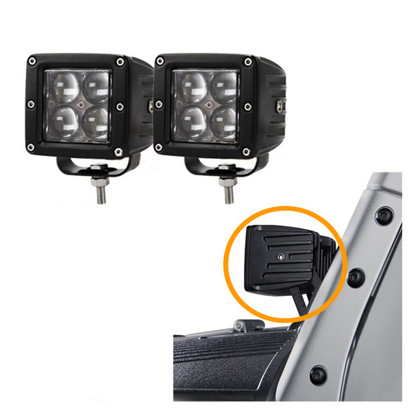 2 piece 3inch 12V 24V 20W Pods LED Work Light Cubic 20W Dually LED Pod Lights High Power 4x5W Spot Beam Driving Lamp