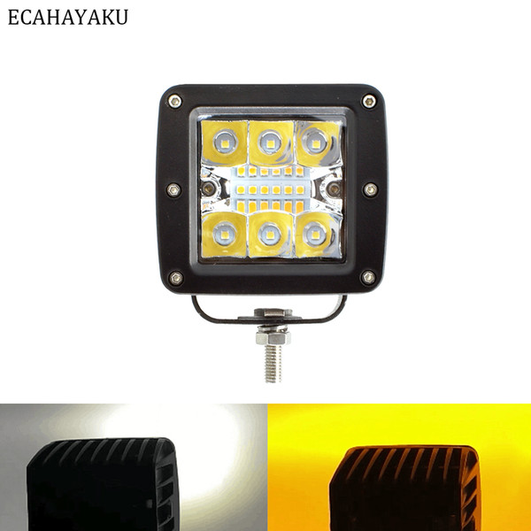 20 Pieces ECAHAYAKU 3inch Square 36W Led Work Light Cubes Flash mount Dual color flashing for Off-road SUV Jeep Hummer ATV Motor 12V