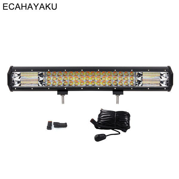 20inch 288W 4000K/6000K Dual colors Strobe Triple Rows 4X4 car off road LED Light Bar long life 12v LED work light bar