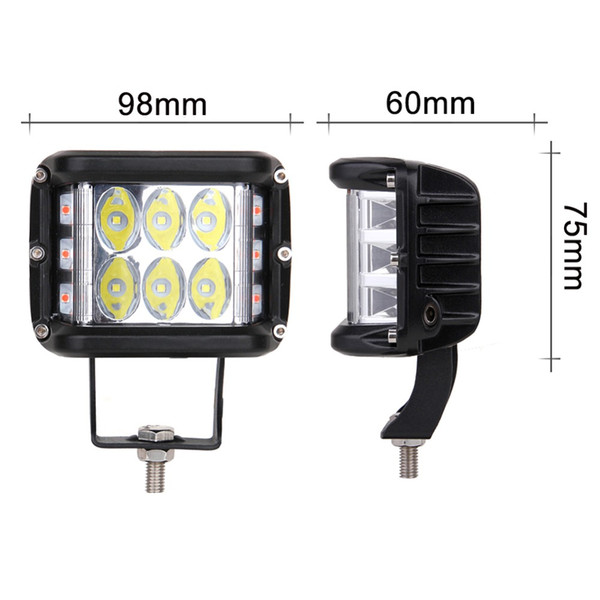 1Pcs Strobe 60W LED Work Light 12V Side Shots 4inch Pod Spot Lamp Flash for Jeep ATV Truck Boat Auto Driving Fog Lamp