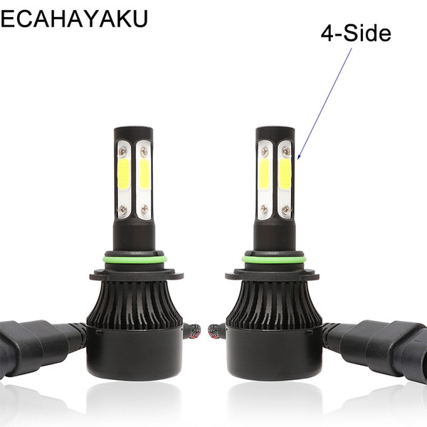 ECAHAYAKU 4 Sides Luminous H4 H11 H7 9005 9006 Car LED Headlight Bulbs X7 72W 16000lm Headlamp COB Chips Auto Led light Bulb