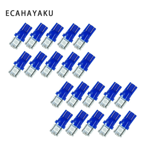 ECAHAYAKU 20 PCS Led Car 12v Lampada Light T10 5050 Super light 194 168 w5w T10 Led Parking Bulb Auto Wedge Clearance Lamp