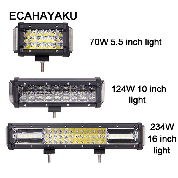 ECAHAYAKU 5.5 inch 10 inch 16 inch led work light offroad led bar for jeep truck ATV 4x4 car fog driving lamp