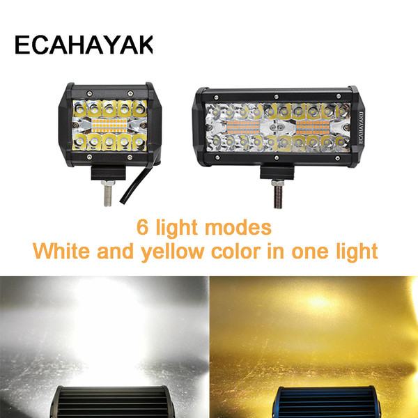 4 inch led bar 7 inch led light bar 6 modes yellow white light for offroad Tractor 4x4 Trucks SUV ATV car accessories