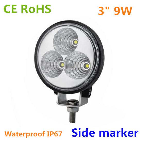 High Quality 3 Inch Automotive Round 9W LED Work Light Truck Trailer Side Marker Light Backup Light Ek-2109