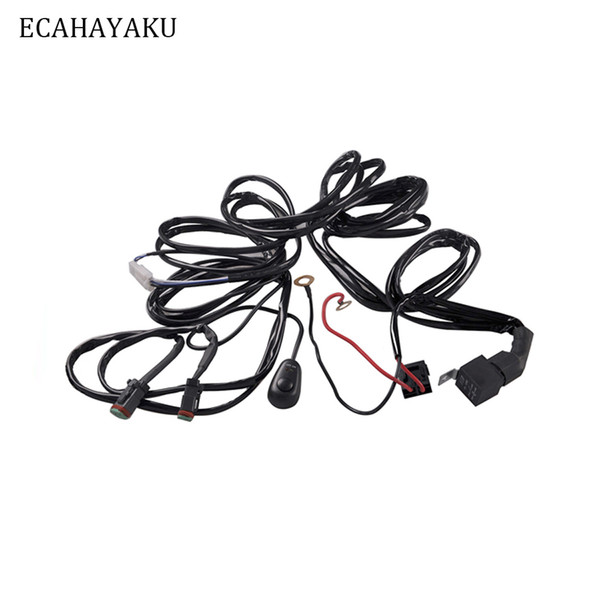 ECAHAYAKU 3 meters Car Fog Lights Relay Harness Relay Wire Harness Wiring 40A LED Lamp And Halogen Lamp Fog Lights Connector ATV