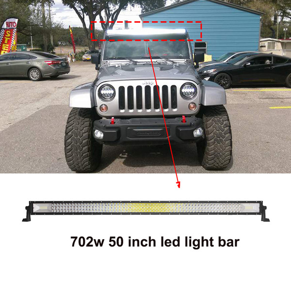 ECAHAYAKU Curved 702W LED Light bar 50 inch Straight LED Light bar Work Light Combo Auto Lamp for jeep ATV truck off-road 4x4