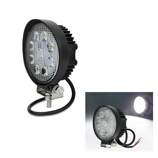 ECAHAYAKU 2x 4 Inch 27W LED Work Light spot Flood Lamp 12V 24V Round Off-road Lights Worklight for Off road Motorcycle ATV Truck