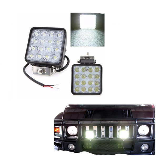 48W 16X3W LED Work Light 12V 24V Flood Spot Offroad Driving Mining Truck Boat Marine Off road LED ATV LED Lights High Power