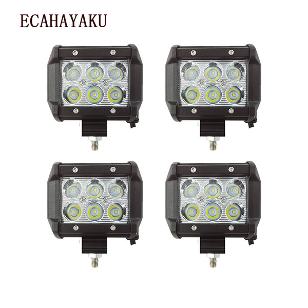 ECAHAYAKU 4Pcs Spot Beam 4 Inch 12V Led work Light Bar 6000K 2400Lm 4x4 4WD Auto Replacement Parts For Jeep Bmw Audi Honda