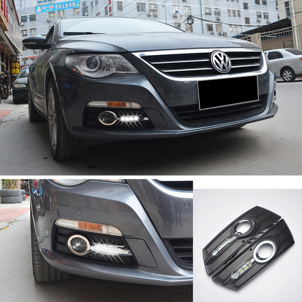 ECAHAYAKU 2PCS LED DRL Daytime Running Lights LED Day running light headlight For VW Volkswagen CC 2011 2012 2013 car styling