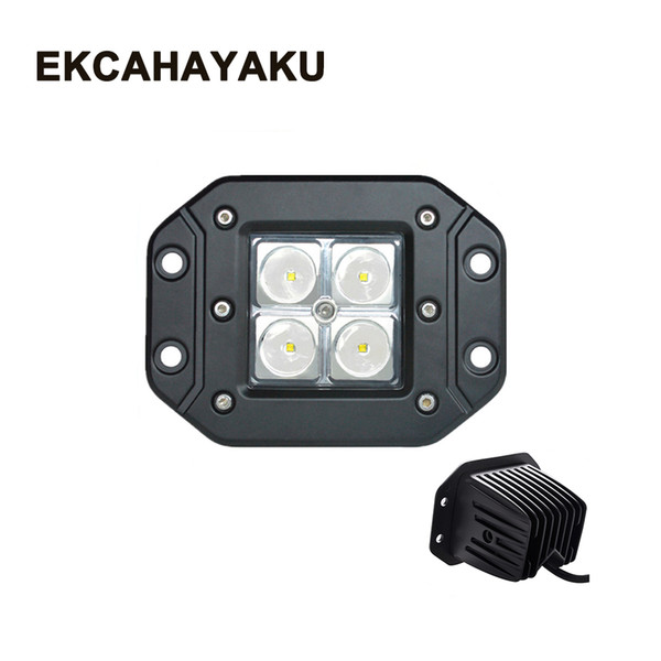 ECAHAYAKU 2x 3 inch 12W LED Work Light for Car styling Motorcycle Spot/Flood Beam Driving Off-Road SUV ATV Spotlight lamp truck