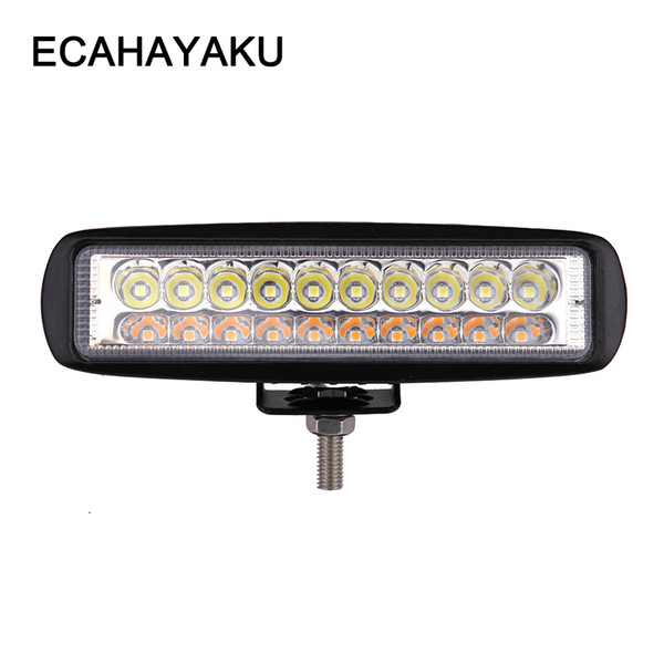 ECAHAYAKU 6 inch 60W amber strobe flash color change 3 modes spot beam off-road car LED work light Bar for JEEP truck SUV