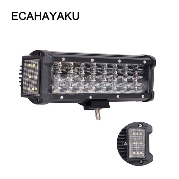 ECAHAYAKU 124w 10 inch 4-rows led work light bar 270 degree Dual Sides Shooter for jeep truck ATV UAZ 4x4 off road car-styling