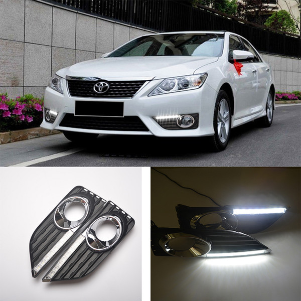 ECAHAYAKU daytime Running Light Fog light High Quality LED DRL car styling for Toyota Camry 2012 2013 driving lamp 12V 24v 6000K