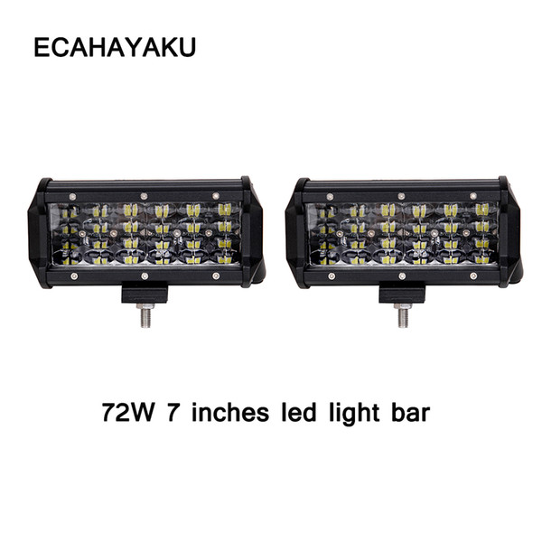 ECAHAYAKU 7 inch LED Bar 72W LED Work Bar Light for Tractor Boat Off-Road 4WD 4x4 Truck SUV ATV Driving 12V fog LAMP