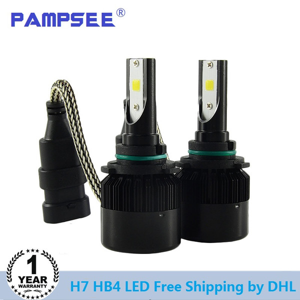 Shipping by DHL C6S H4 H7 Led Car Headlight 9005 9006 Fog light H11 Bulb Beam All in one 7600Lm Automobiles Front Lamp