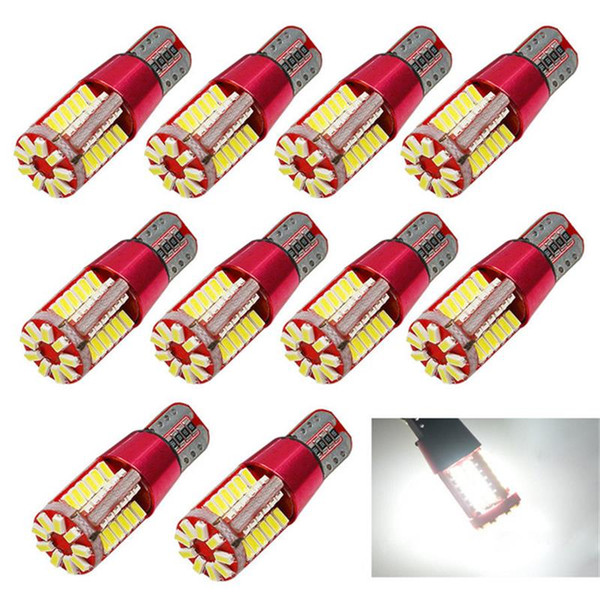 50PCS High Quality T10 501 W5W 168 57 SMD LED 3014 Car Auto Canbus Error Free Marker Lamp Clearance Lights Interior Light DC12V