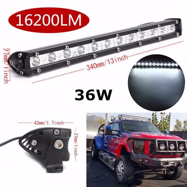 13 Inch 36W Car LED Work Light Spot Light Bar Super Bright Safety Driving Light Waterproof Off road Lamp For JEEP SUV ATV