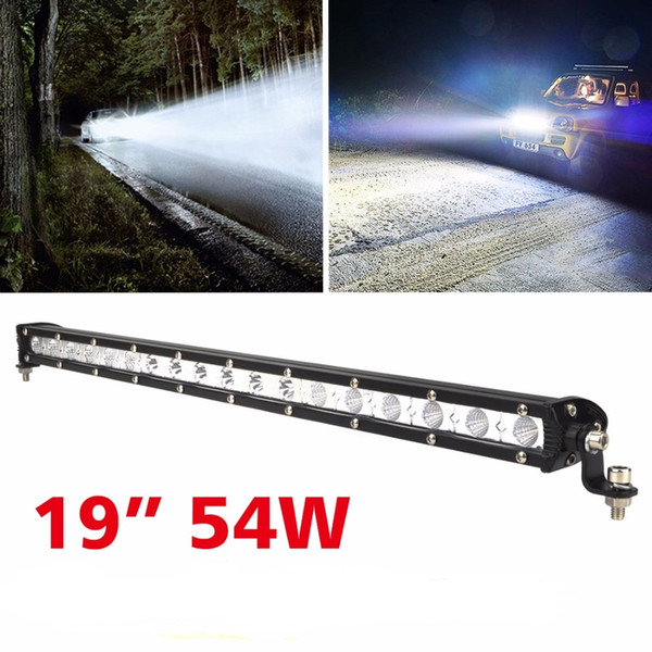 PAMPSEE 19INCH 54W 6000K Single LED Light Bar Offroad Led Work Lights Trucks Cars 4x4 SUV ATV Tractor Combo headlight bar for Tractors