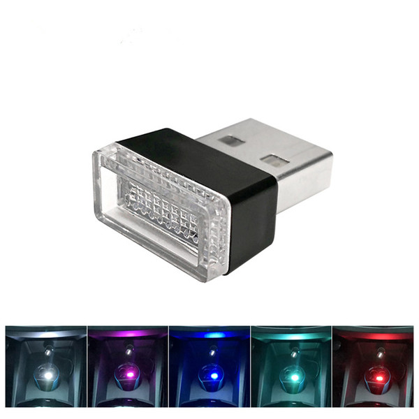 Car USB LED Atmosphere Lights Decorative Lamp Emergency Lighting Universal PC Portable Plug and Play Red/Blue/White