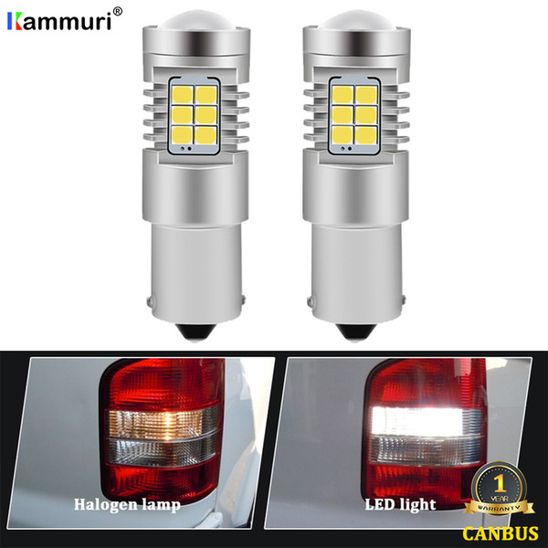 KAMMURI 6000K White No Error 1156 P21W LED Bulb for VW T4 T5 T5.1 T6 Transporter led DRL Backup Reverse Light Lamp