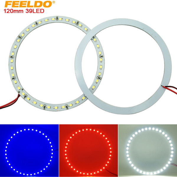 FEELDO 2pcs/lot 120mm Car Angel Eyes 1210/3528 39SMD LED Headlight Halo Ring Angel Eye Lighting White Red Blue #2673