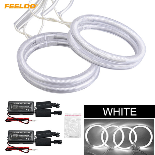 FEELDO 4x Car CCFL Angel Eyes Light Halo Rings Kits For Fiat Grande Punto Car-Styling Headlight #3260