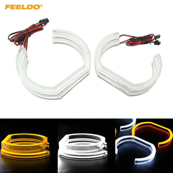 FEELDO 4pcs/Set Auto Crystal Angel Eyes Halo Ring DRL For BMW E90 Sedan 06-10/E92 Coupe 07-10 3-Color #2115