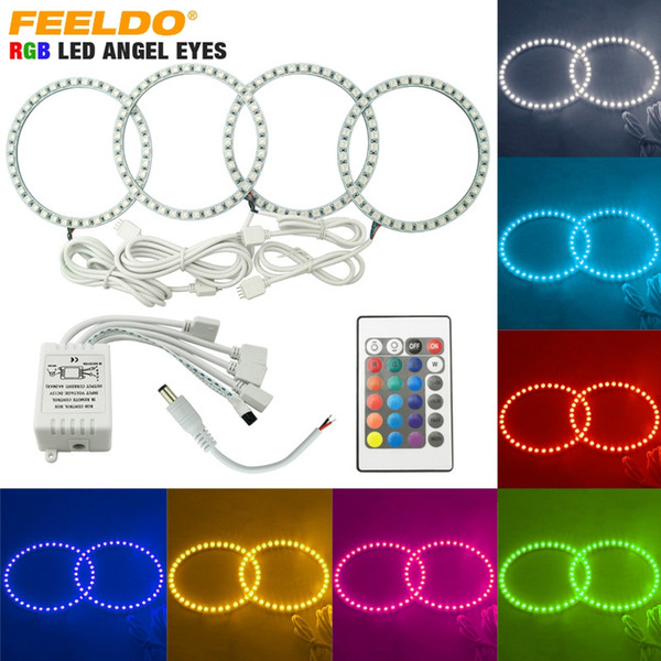 FEELDO COLORFUL 5050 RGB LED FLASH ANGEL EYES HALO RINGS For BMW 3 Series E46 (2Doors/ Convertible) 1999-2001 #4325