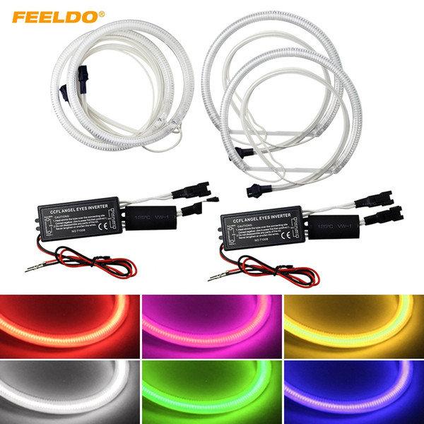 FEELDO 4pcs/Set Car CCFL Halo Rings Angel Eyes LED Headlights for BMW 3 Series 4-door Saloon E90 #3429