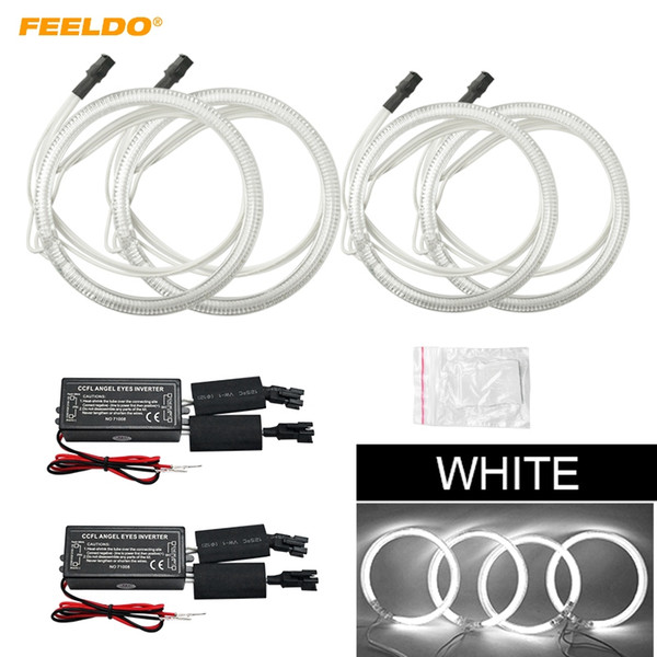 FEELDO 4x Car CCFL Halo Rings Angel Eyes LED Headlights for Lifan Solano DRL Car-Styling White #1351