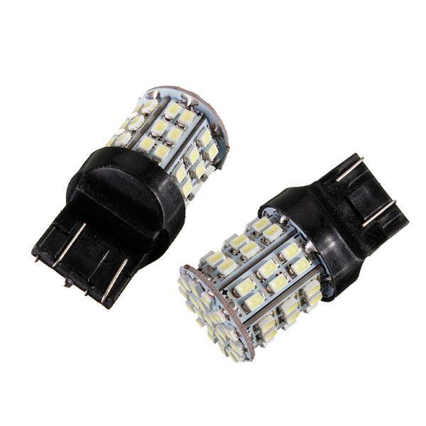 FEELDO 2PCS White 12V T20 7443 64SMD 1206LED Car Auto Turn/Brake Signal Tail LED Light Bulb #1590